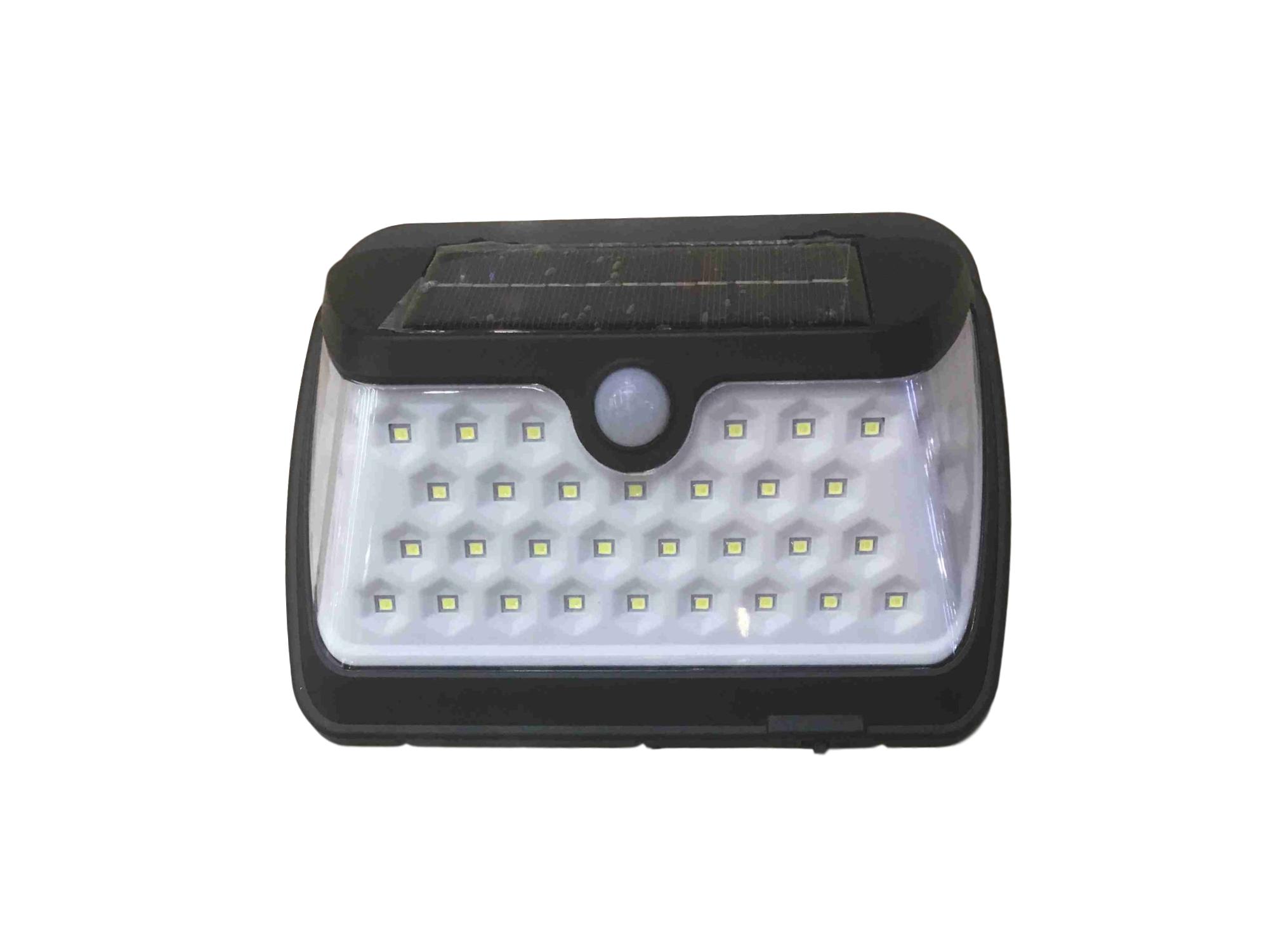 תאורה סולארית גדולה + גלאי תנועה להתקנה על קיר - 38 לדים