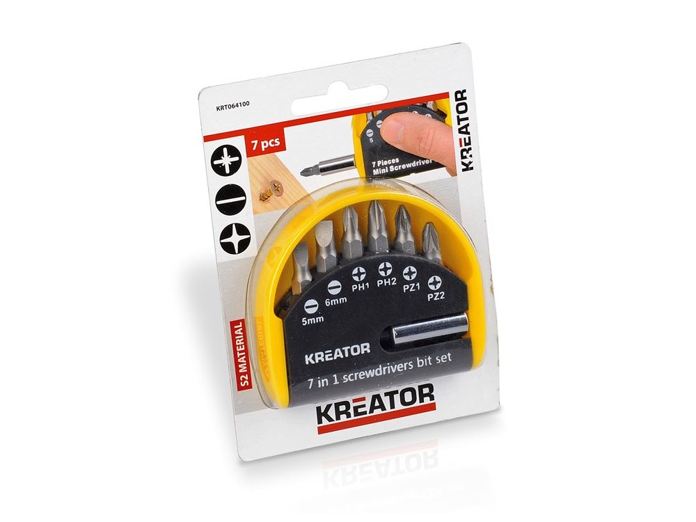 סט   ביטים 7 חלקים כולל מוביל מגנטי דגם KRT064100