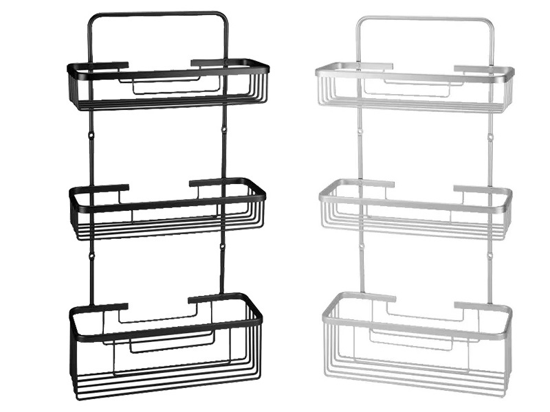 מדף מלבני תלת קומתי למקלחת - טורינו מט