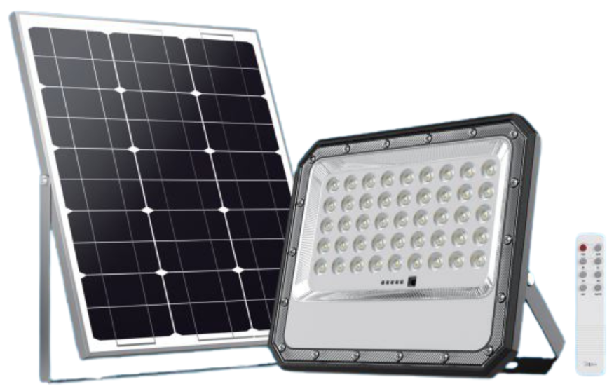 פנס הצפה סולארי עם שלט MIDEA 200W